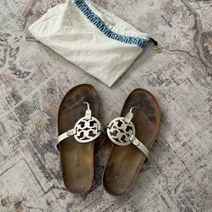 Tory Burch Miller cloud sandals with gold size 9.5